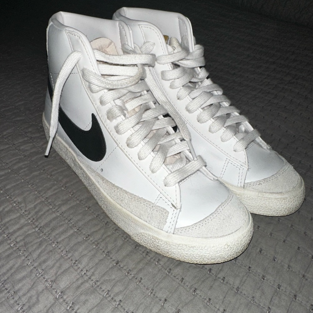 Nike White and Black High-Top Sneakers